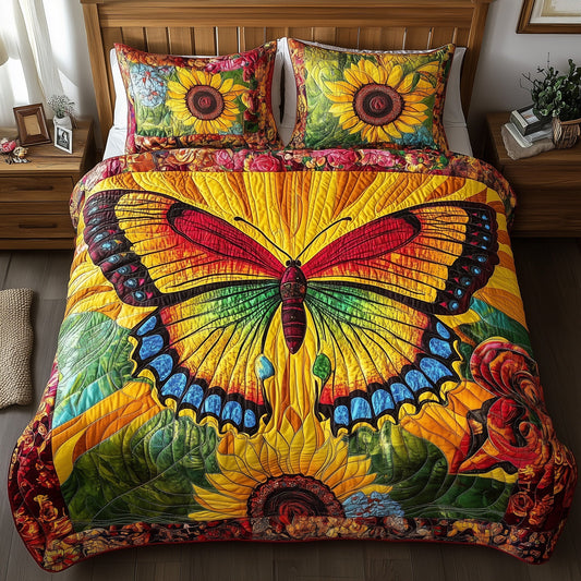 Shining Butterfly 3-Piece Quilted Bedding Set GFTOTL3431