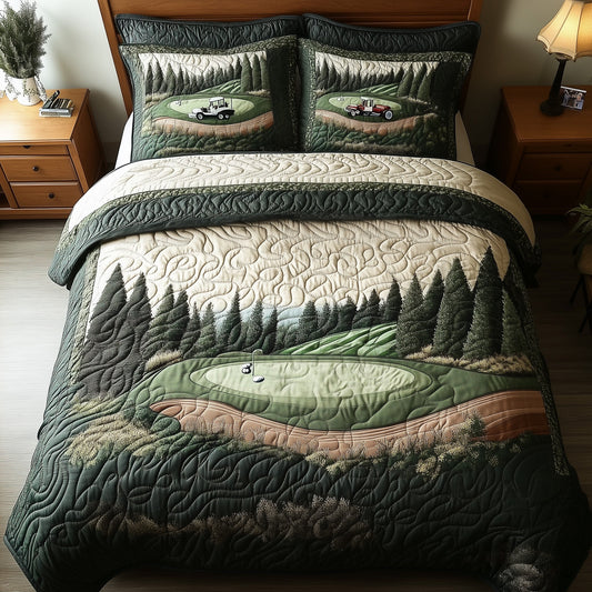 Par for the Night 3-Piece Quilted Bedding Set GFTOTL3508