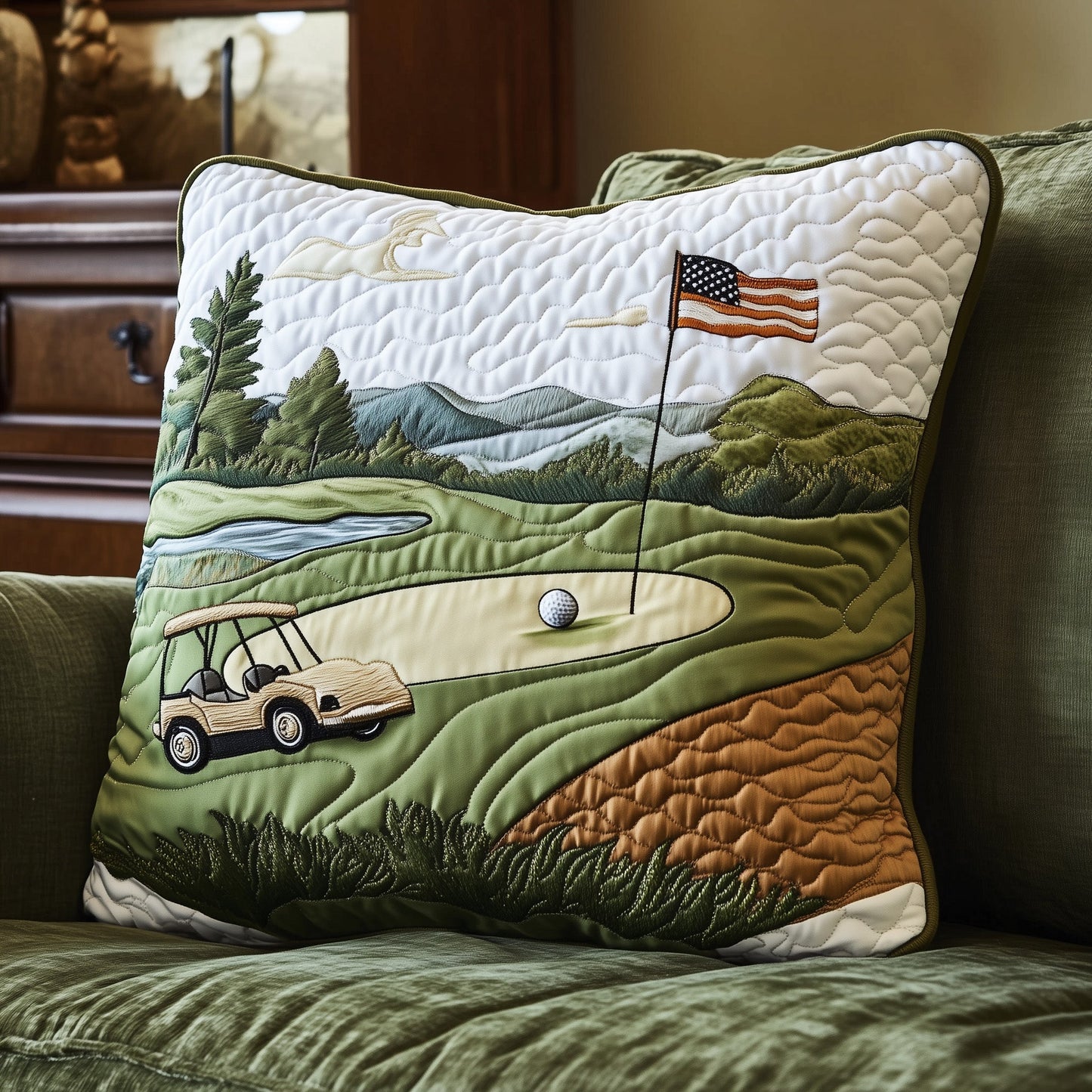 Fairway Rider Quilted Pillow Case GFTOTL3596