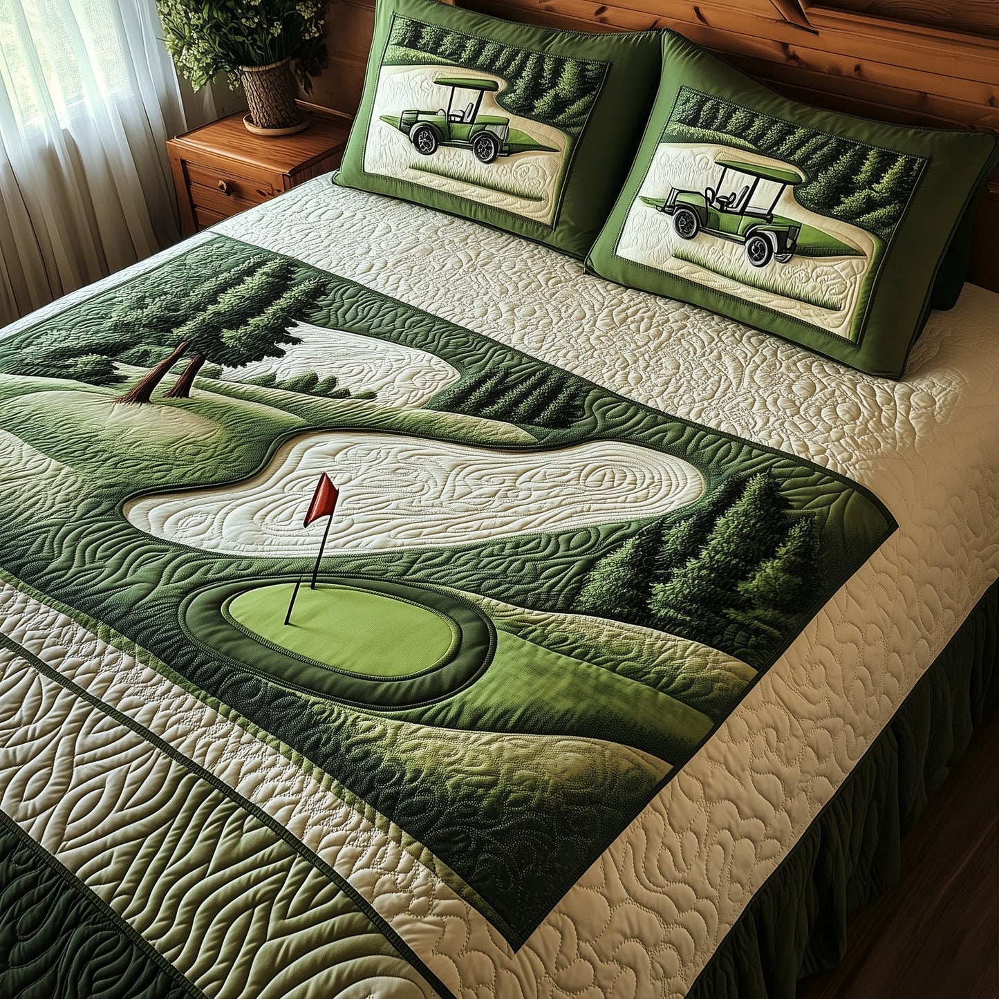 Green Dream 3-Piece Quilted Bedding Set GFTOTL3613