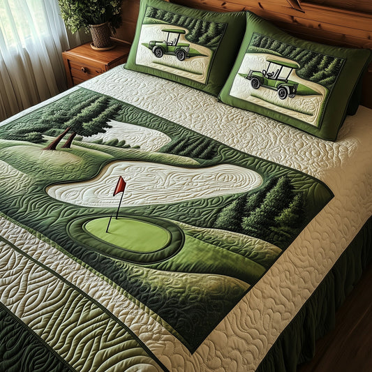 Green Dream 3-Piece Quilted Bedding Set GFTOTL3613