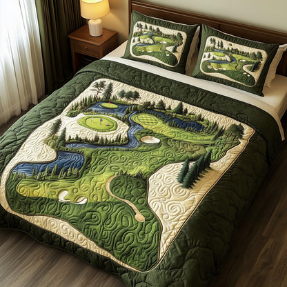 Green Dream 3-Piece Quilted Bedding Set GFTOTL3615