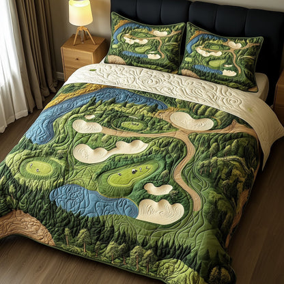 Green Dream 3-Piece Quilted Bedding Set GFTOTL3616