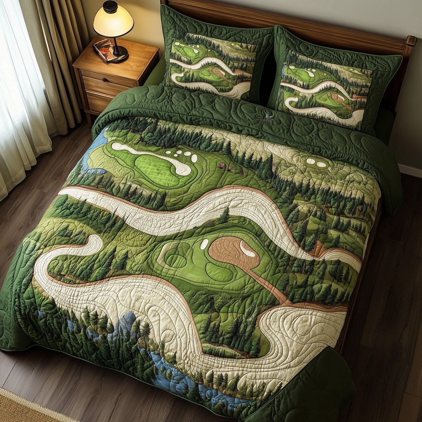 Green Dream 3-Piece Quilted Bedding Set GFTOTL3618