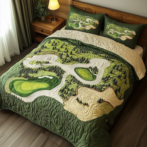 Green Dream 3-Piece Quilted Bedding Set GFTOTL3619