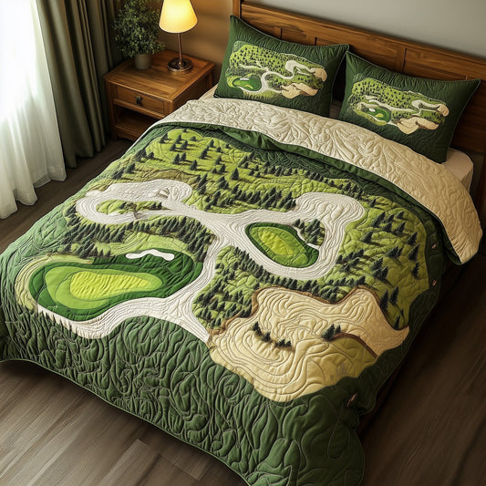 Green Dream 3-Piece Quilted Bedding Set GFTOTL3619