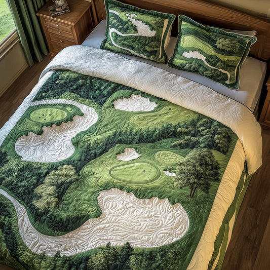 Green Dream 3-Piece Quilted Bedding Set GFTOTL3620