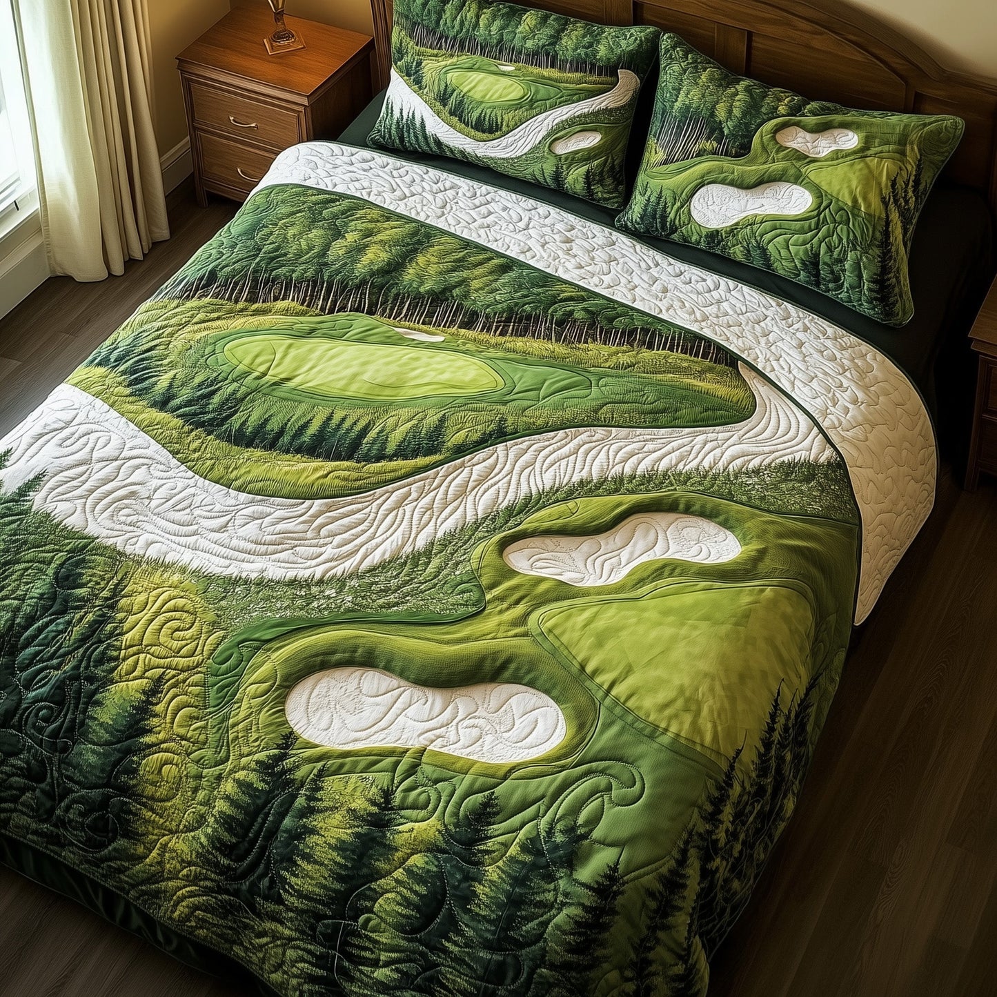 Green Dream 3-Piece Quilted Bedding Set GFTOTL3621