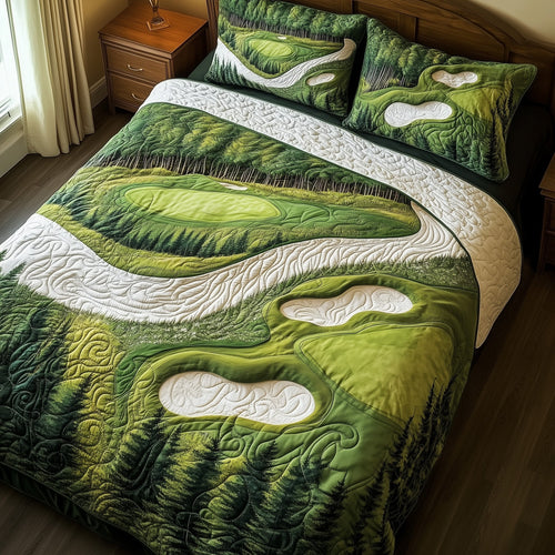 Green Dream 3-Piece Quilted Bedding Set GFTOTL3621