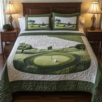 18th Hole 3-Piece Quilted Bedding Set GFTOTL3651