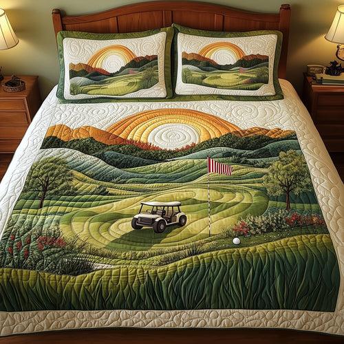 18th Hole Sunset 3-Piece Quilted Bedding Set GFTOTL3658