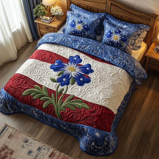 Lone Star Blossoms 3-Piece Quilted Bedding Set GFTOTL3659