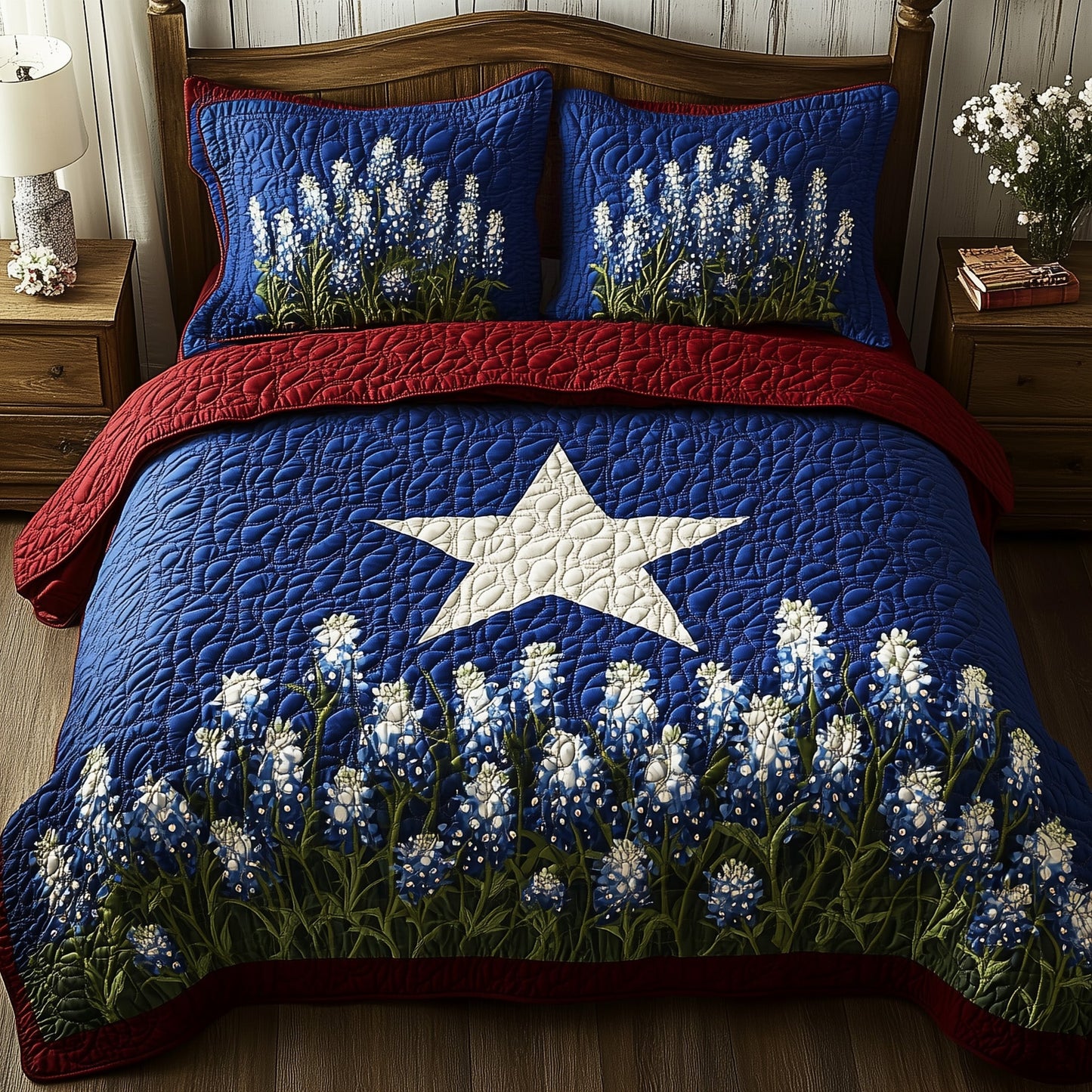 Lone Star Blossoms 3-Piece Quilted Bedding Set GFTOTL3660