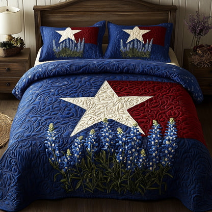 Lone Star Blossoms 3-Piece Quilted Bedding Set GFTOTL3661