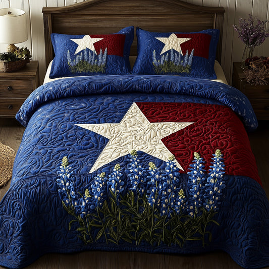 Lone Star Blossoms 3-Piece Quilted Bedding Set GFTOTL3661