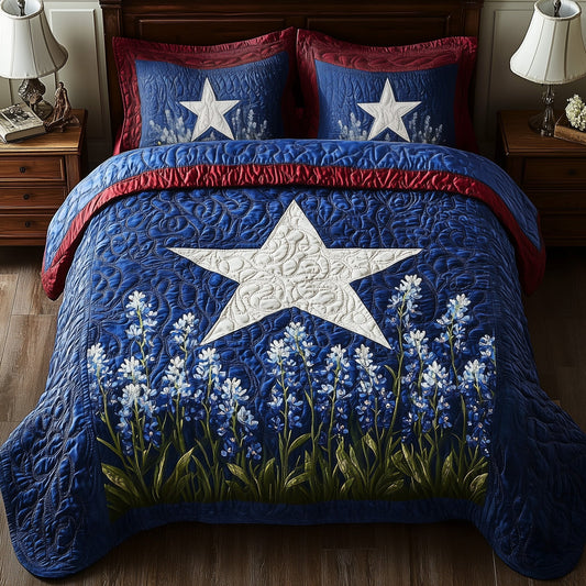 Lone Star Blossoms 3-Piece Quilted Bedding Set GFTOTL3662