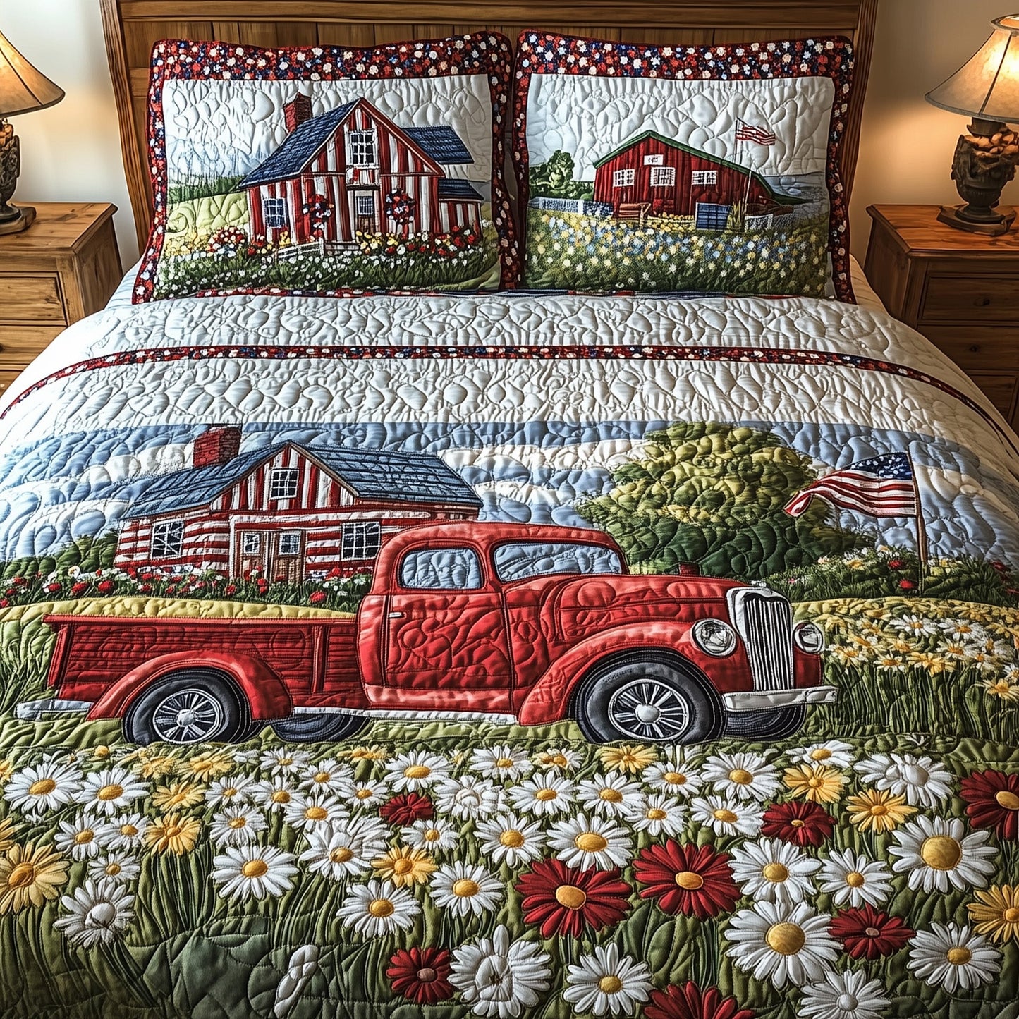 American Joyride 3-Piece Quilted Bedding Set GFTOTL3666