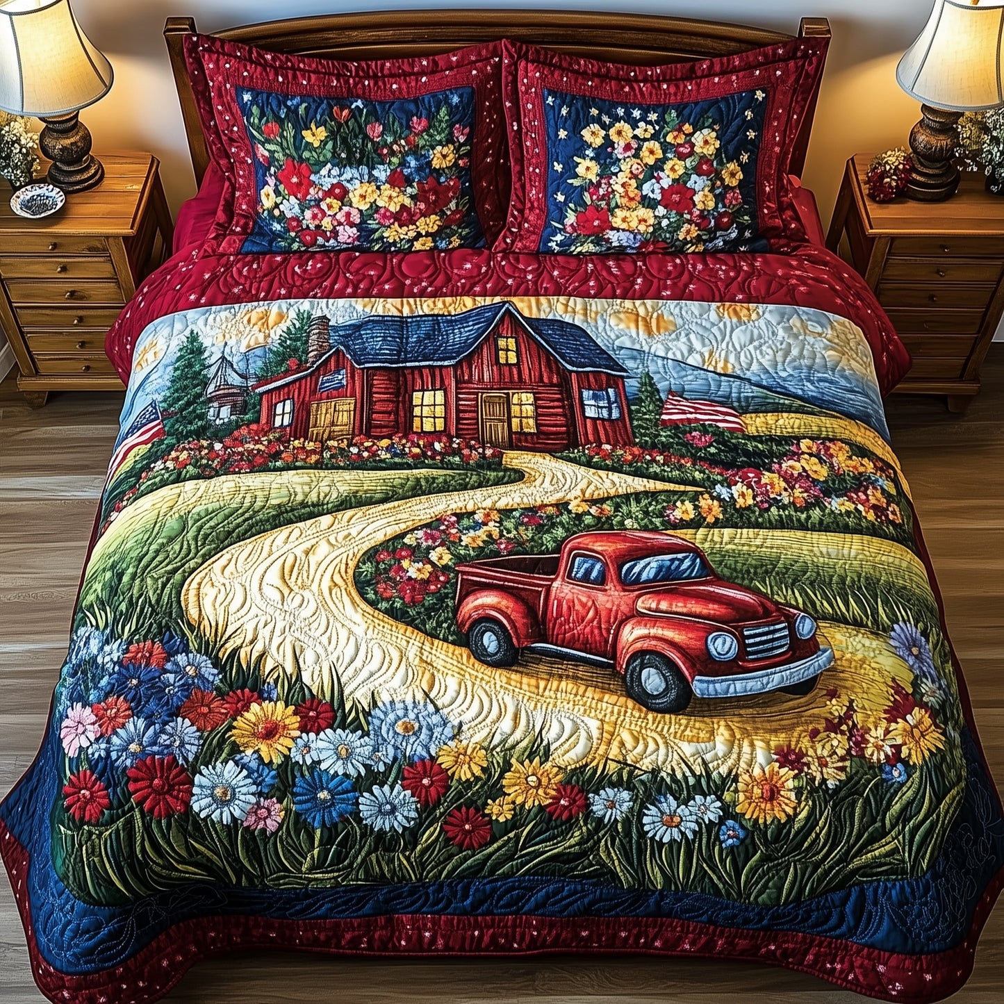 American Joyride 3-Piece Quilted Bedding Set GFTOTL3669