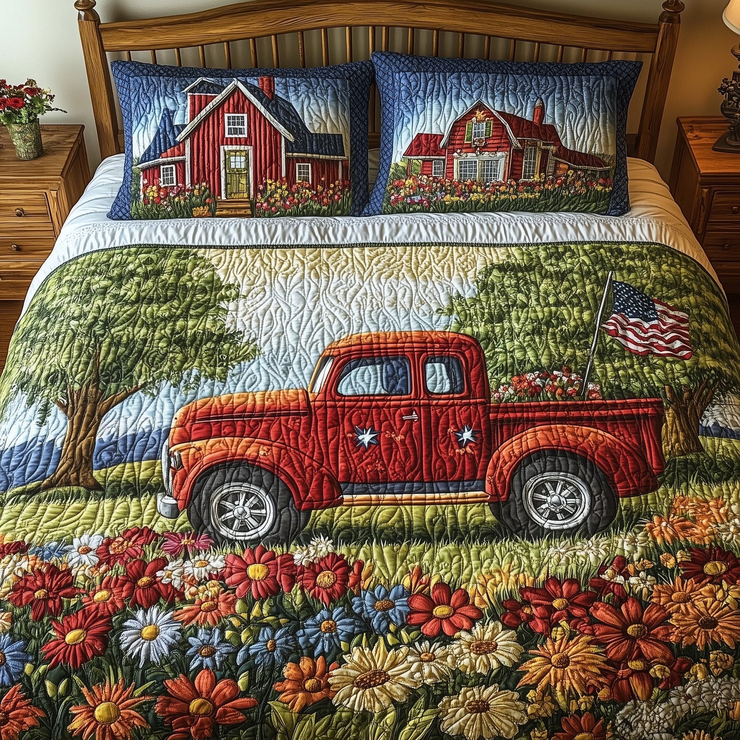 American Joyride 3-Piece Quilted Bedding Set GFTOTL3671