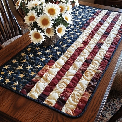 Flag and Flowers Quilted Table Runner GFTOTL3689