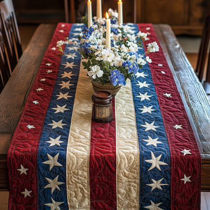 Flag and Flowers Quilted Table Runner GFTOTL3691