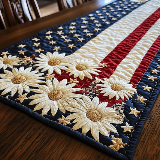 Flag and Flowers Quilted Table Runner GFTOTL3696