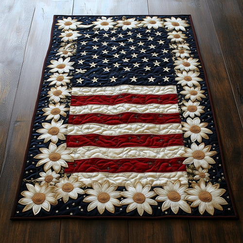 Flag and Flowers Quilted Table Runner GFTOTL3701