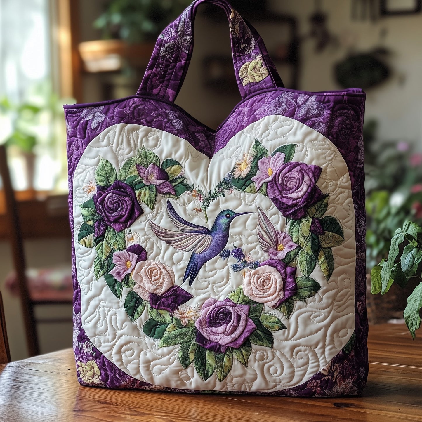 Hummingbirds Dance Quilted Tote Bag GFTOTL3744