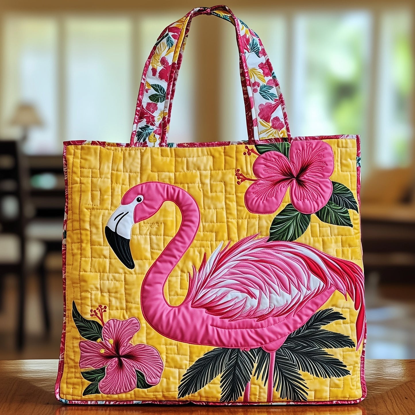 Tropical Flamingo Quilted Tote Bag GFTOTL3751
