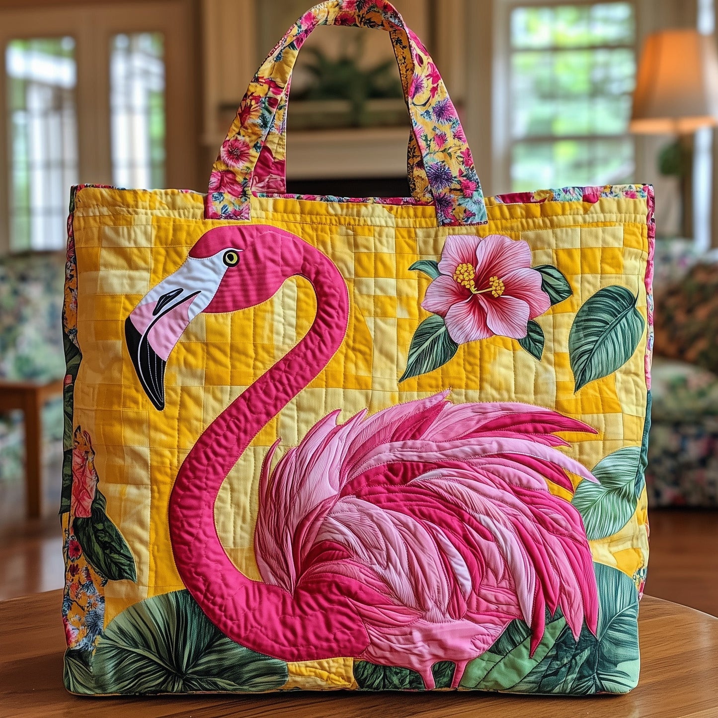 Tropical Flamingo Quilted Tote Bag GFTOTL3754