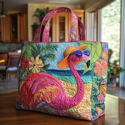Flamingo Breeze Quilted Tote Bag GFTOTL3757