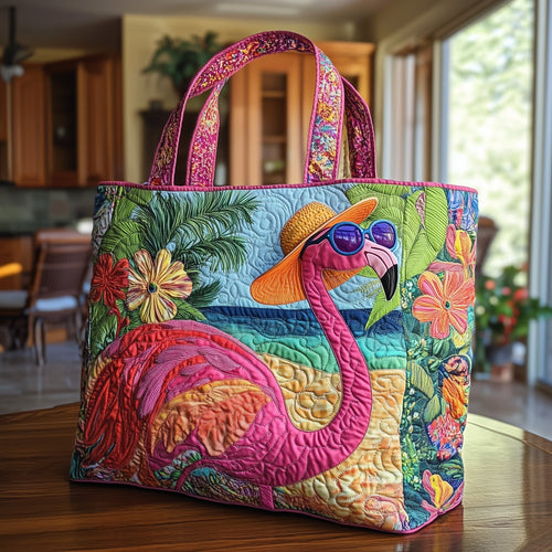 Flamingo Breeze Quilted Tote Bag GFTOTL3757