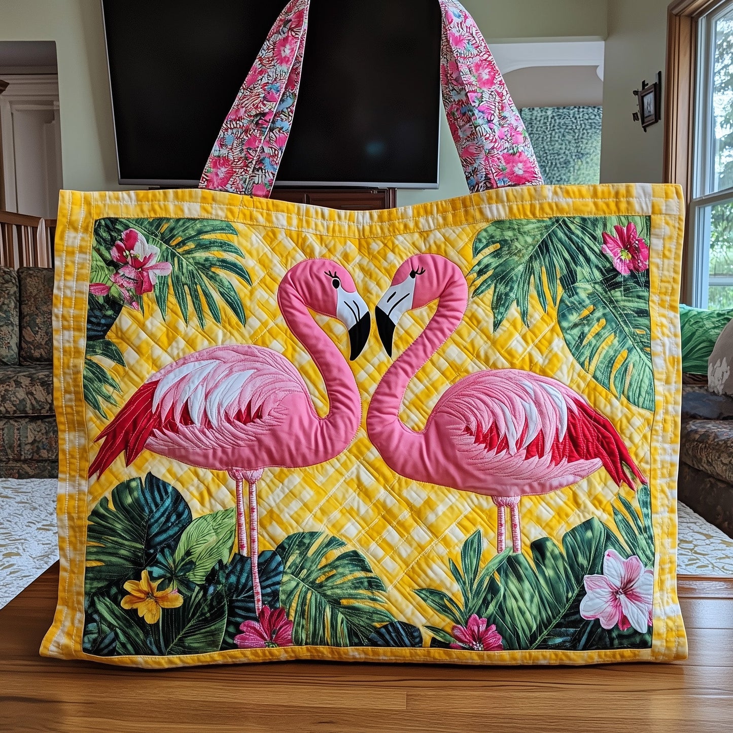 Tropical Couple Quilted Tote Bag GFTOTL3763