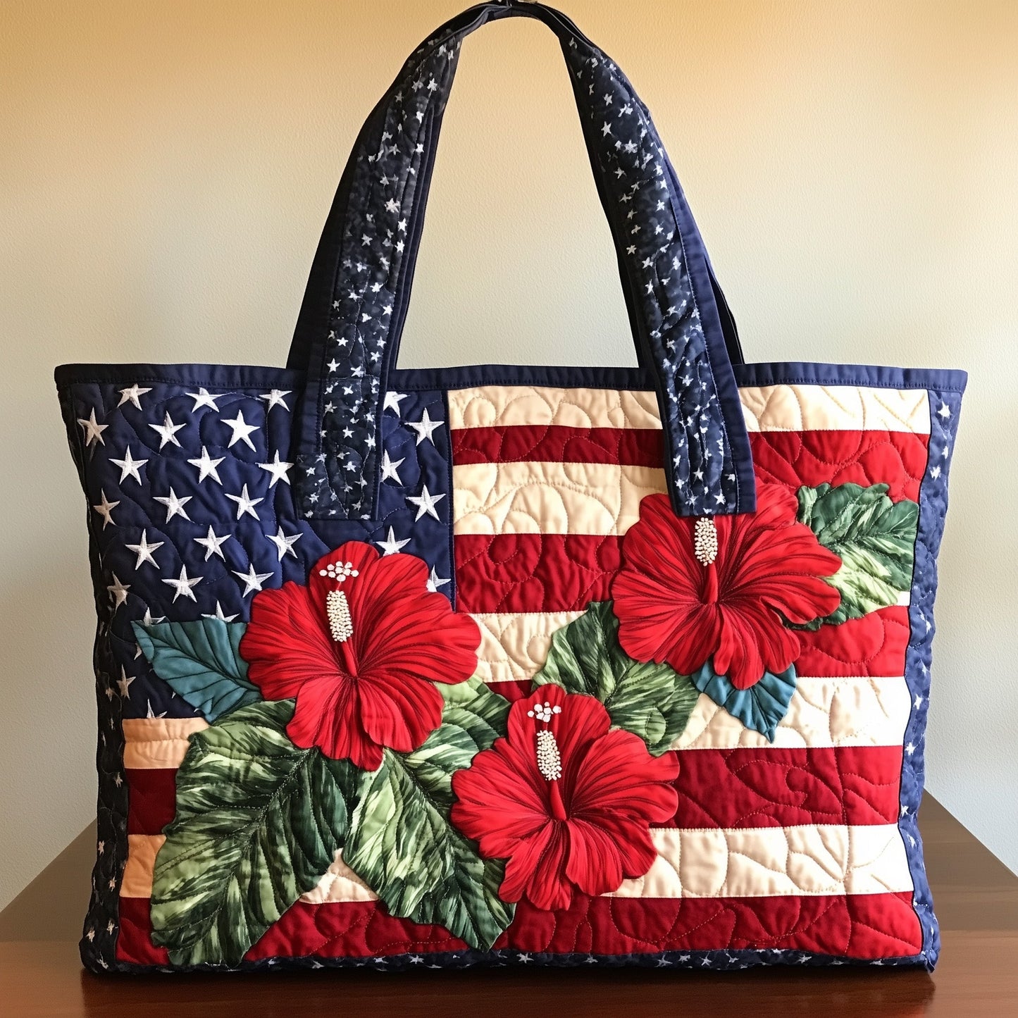 Hibiscus Glory Quilted Tote Bag GFTOTL3780