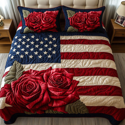 Rose and Glory 3-Piece Quilted Bedding Set GFTOTL3793