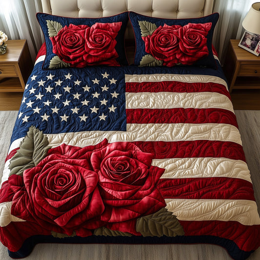 Rose and Glory 3-Piece Quilted Bedding Set GFTOTL3793