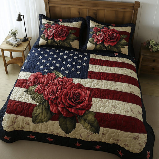 Rose and Glory 3-Piece Quilted Bedding Set GFTOTL3795