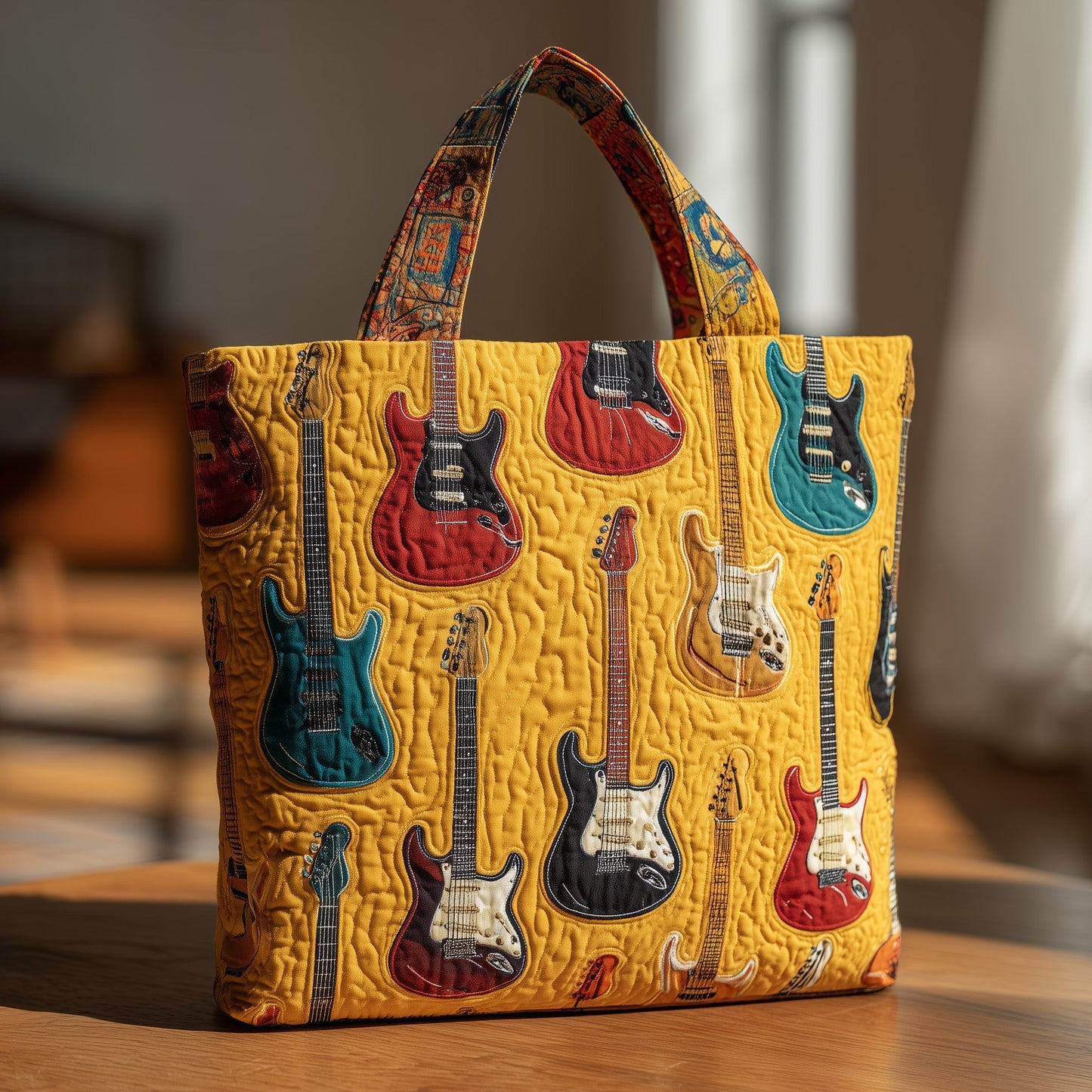 Guitar Sunshine Quilted Tote Bag GFTOTL3798