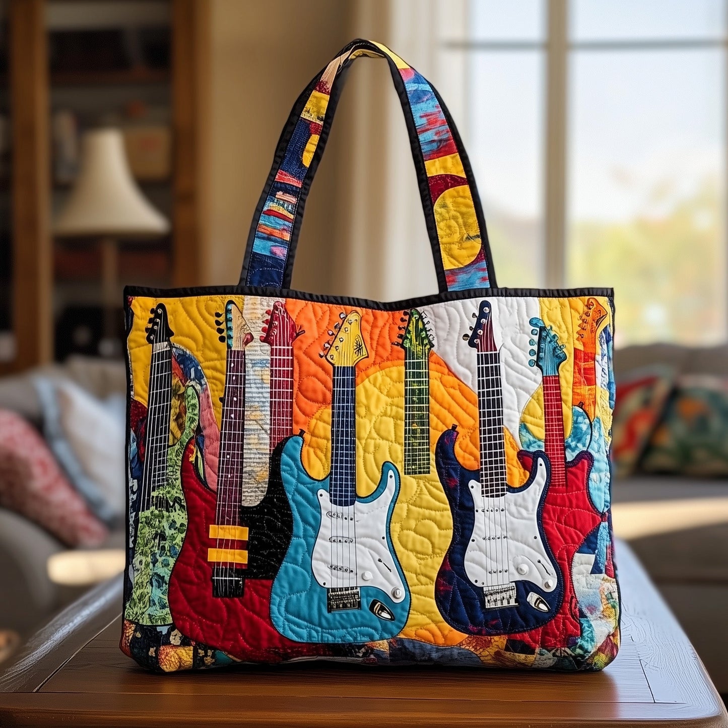Guitar Sunshine Quilted Tote Bag GFTOTL3800