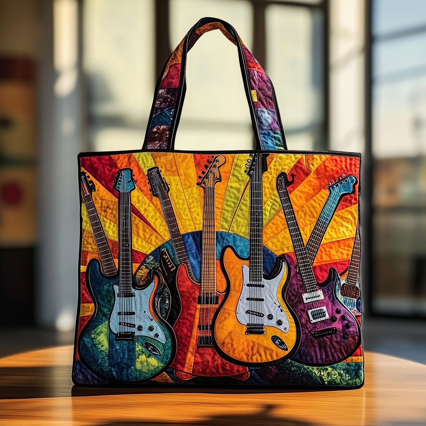 Guitar Sunshine Quilted Tote Bag GFTOTL3802