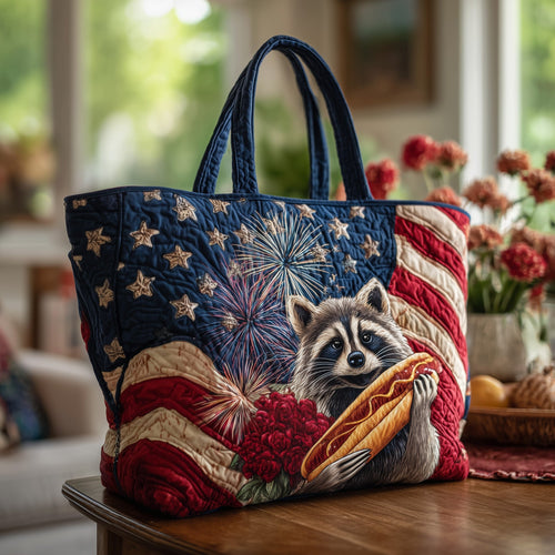 Red White and Feral Quilted Tote Bag GFTOTL3817