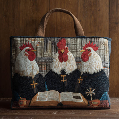 Faith Before Feed Quilted Tote Bag GFTOTL3840
