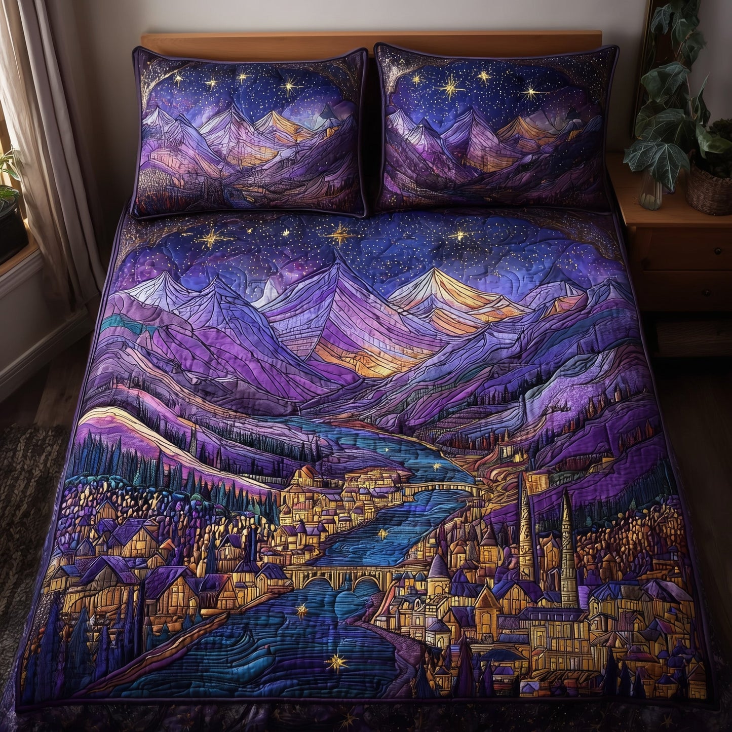 City of Starlight 3-Piece Quilted Bedding Set GFTOTL3932