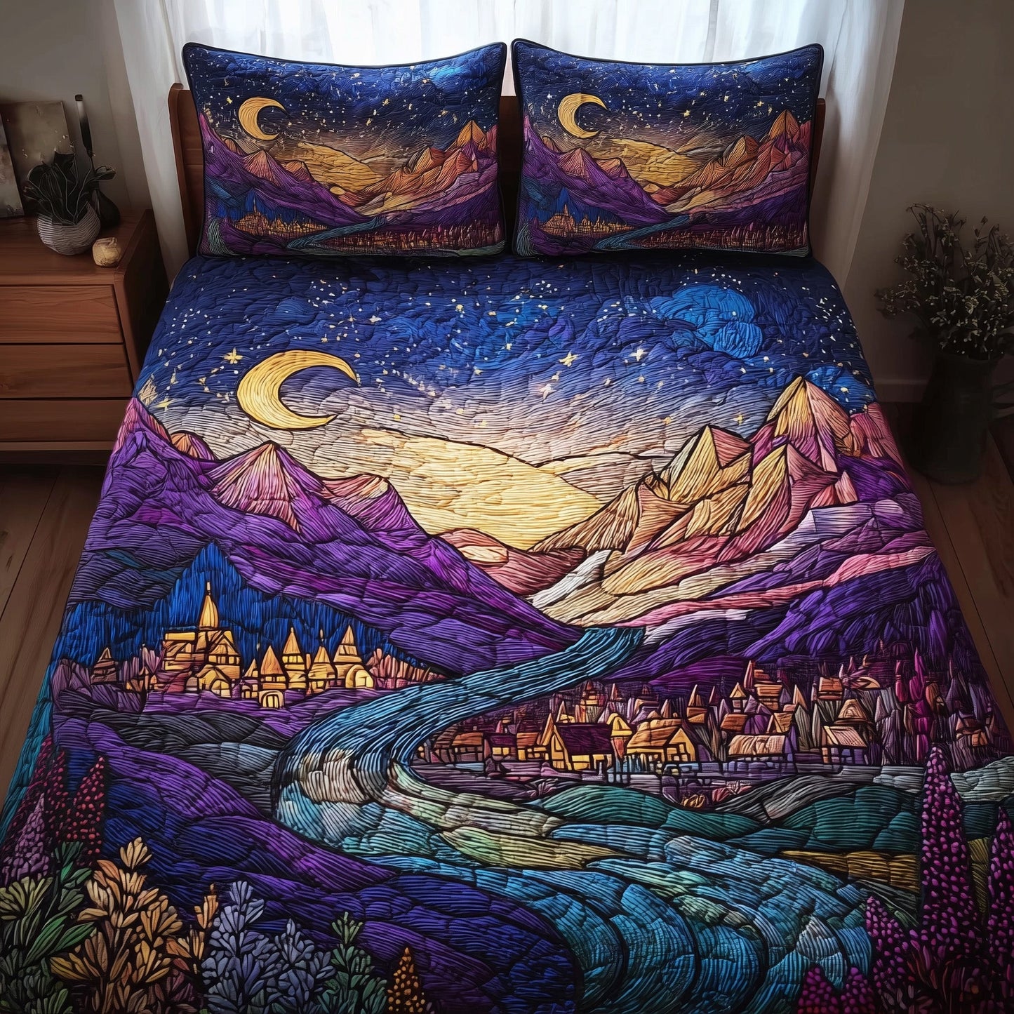 City of Starlight 3-Piece Quilted Bedding Set GFTOTL3934