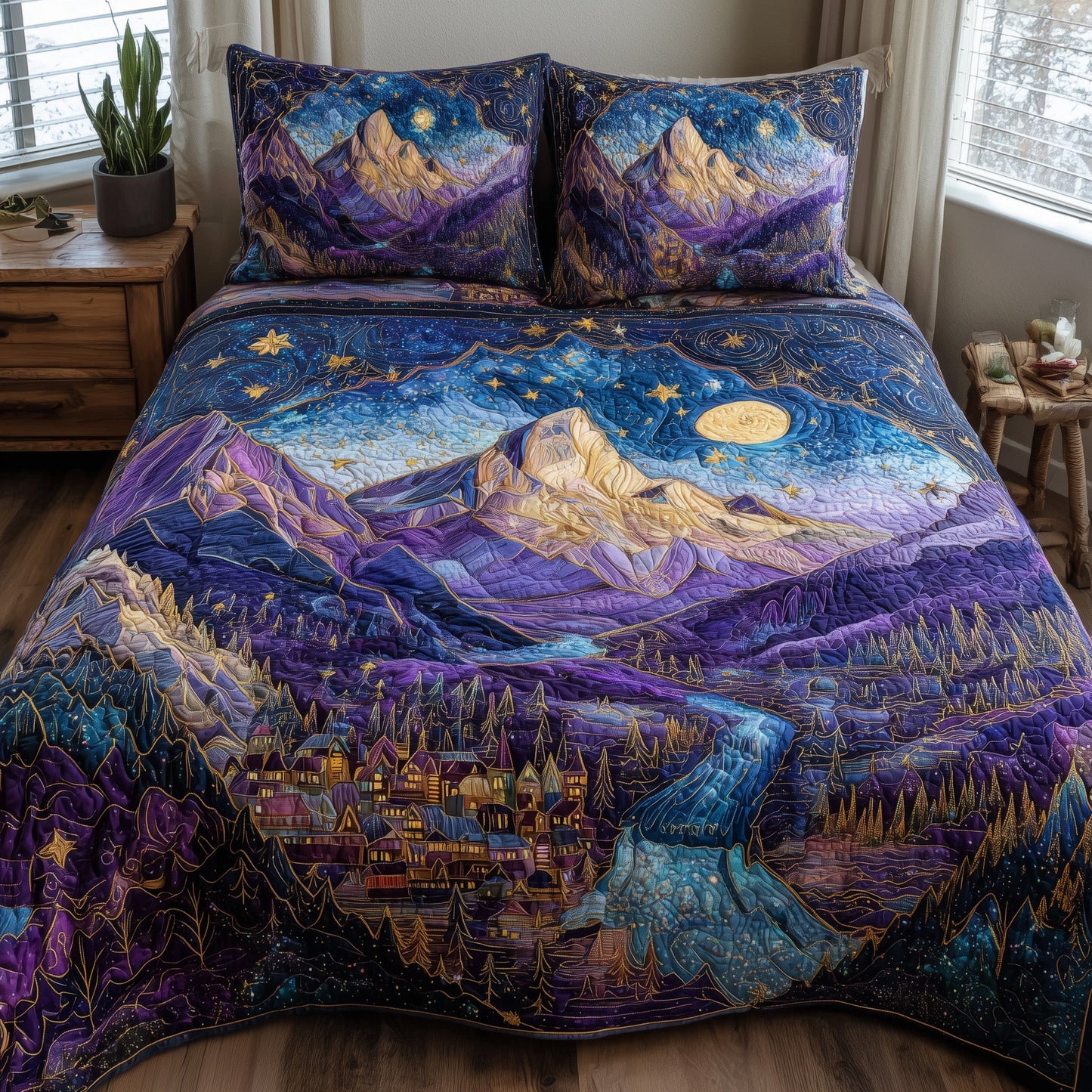 Night Court City of Starlight 3-Piece Quilted Bedding Set GFTOTL3940