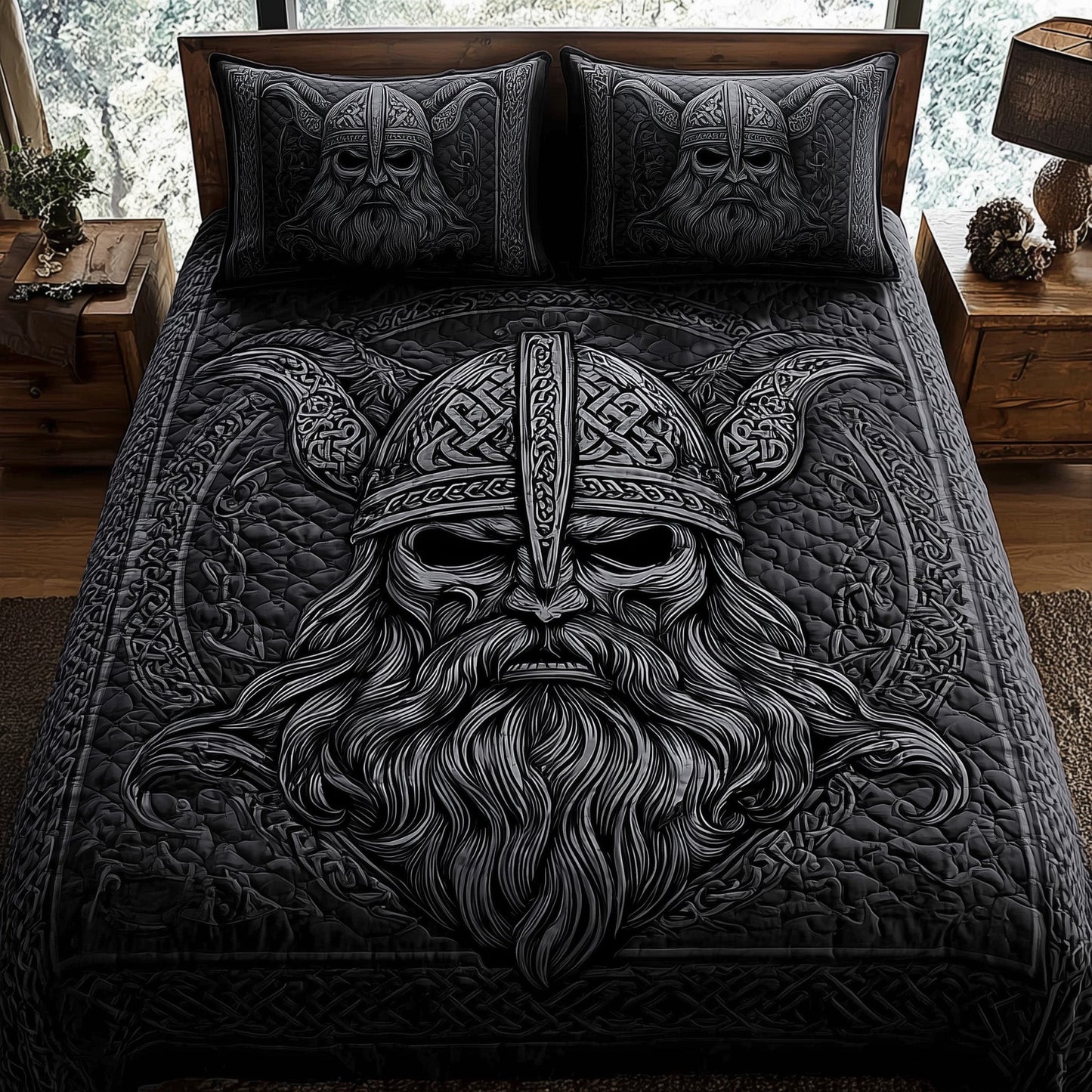 Viking God 3-Piece Quilted Bedding Set GFTOTL3944