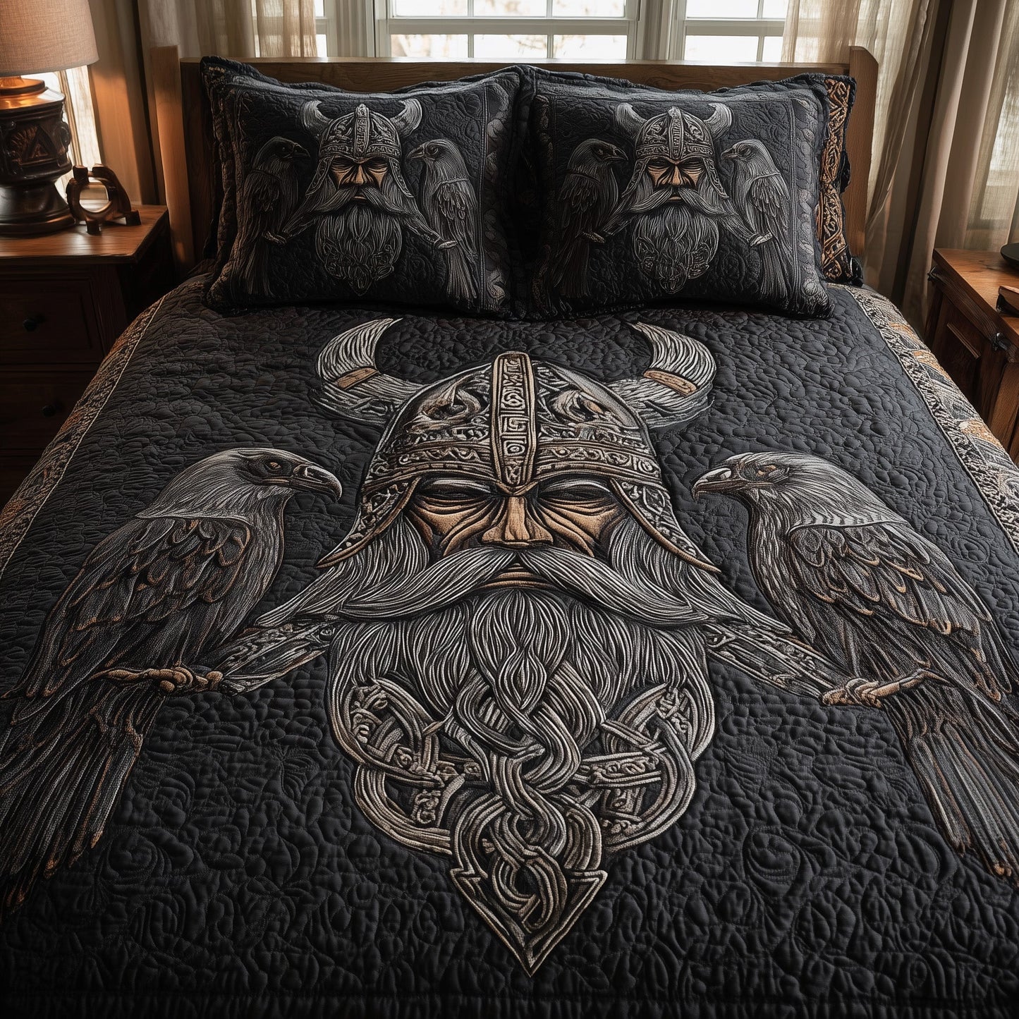 Viking God 3-Piece Quilted Bedding Set GFTOTL3946