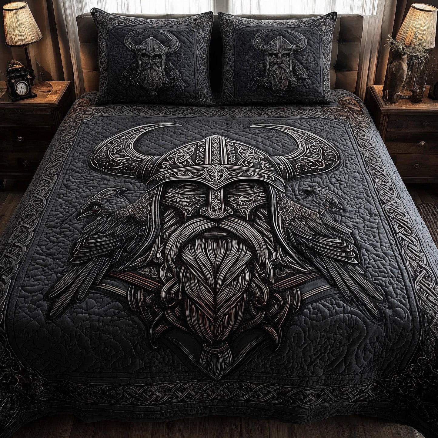 Viking God 3-Piece Quilted Bedding Set GFTOTL3947