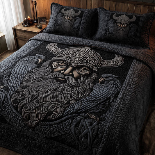 Viking God 3-Piece Quilted Bedding Set GFTOTL3948