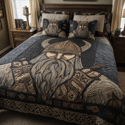 Viking God 3-Piece Quilted Bedding Set GFTOTL3949